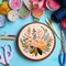 15 Pcs 6 Inch Round Embroidery Hoops Frame Circle Rubber Hoops Ring Display Cross Stitch Ornament Imitated Wood Frame Kits for Christmas Halloween Craft Sewing DIY Hanging Gifts